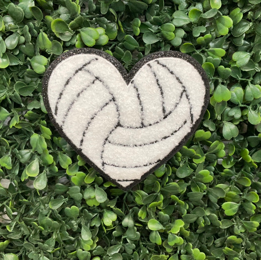 VOLLEYBALL Heart CHENILLE Patch