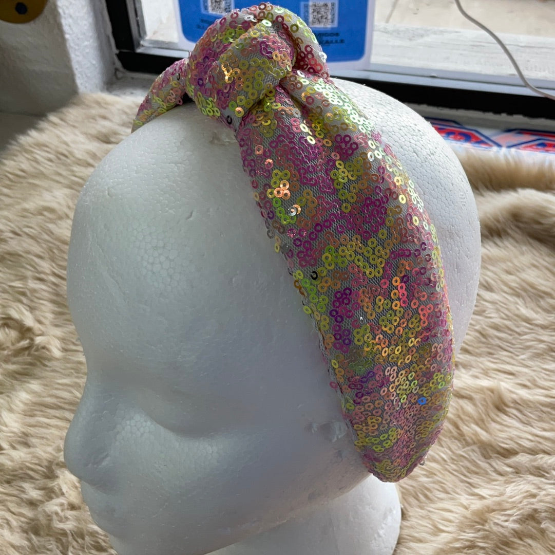 Pink/yellow SHIMMER Headband