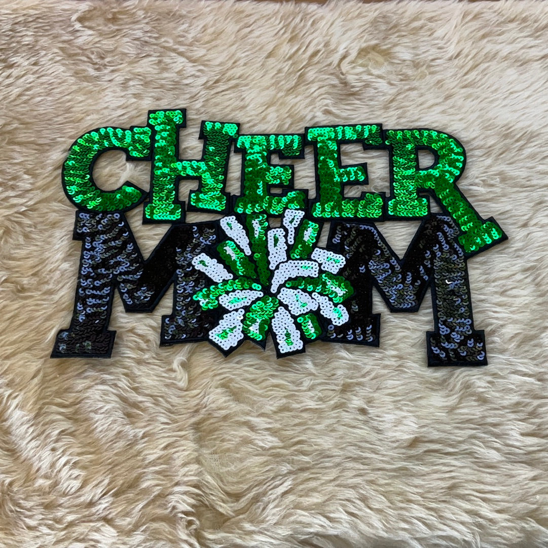 CHEER MOM Sequins Patch