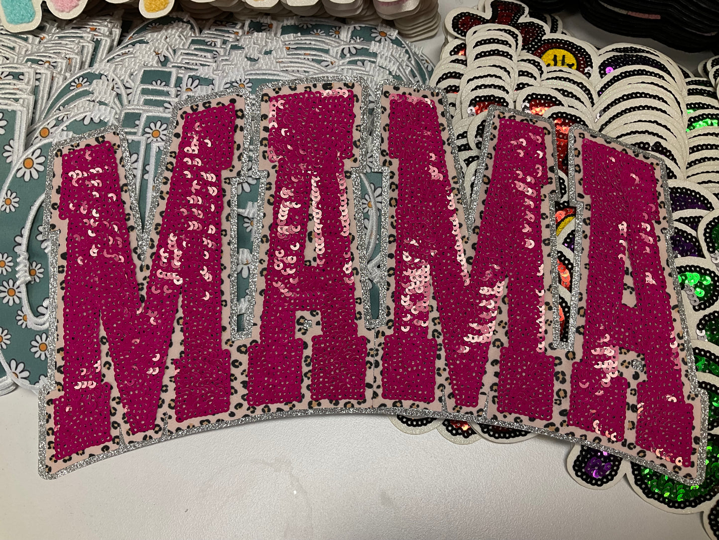 Pink sequins mama