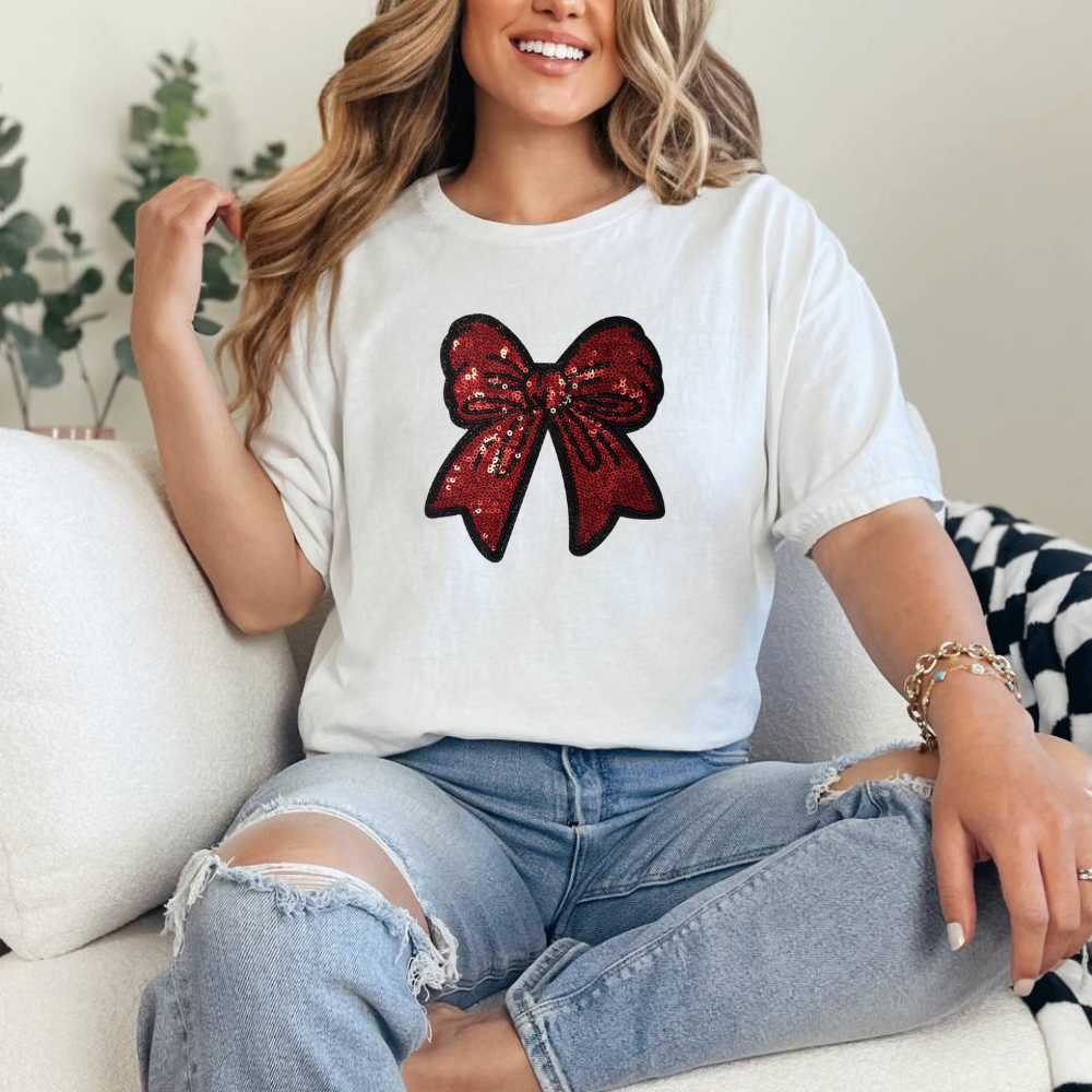 Red sequins bow