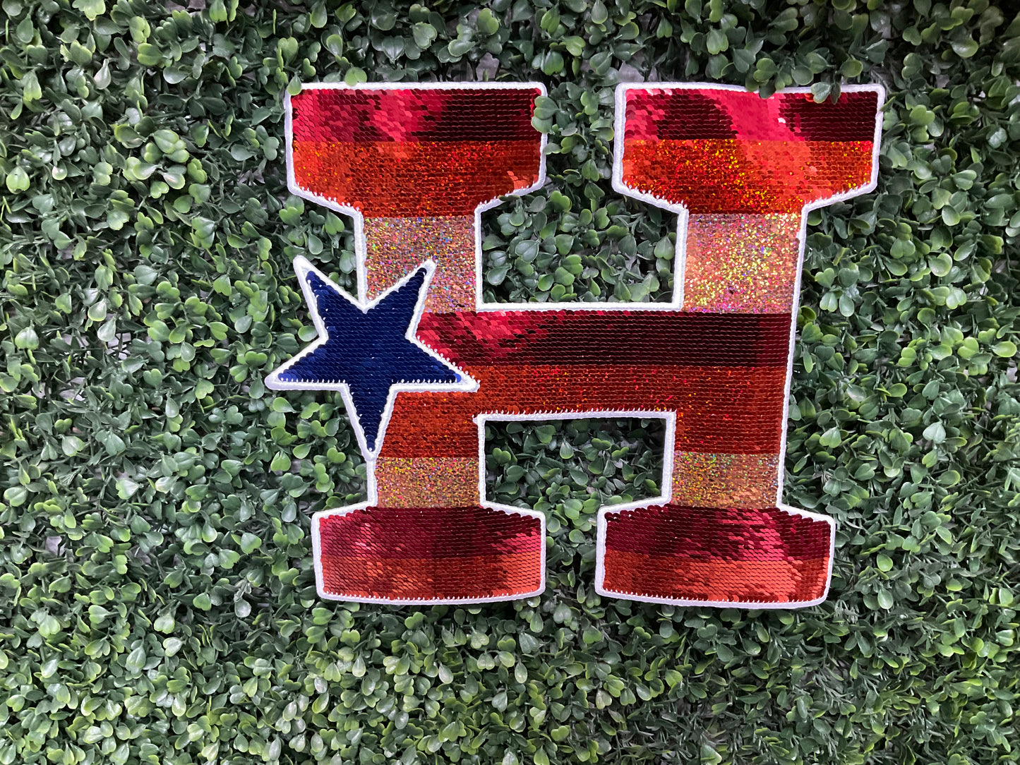 H Star Sequins Patch
