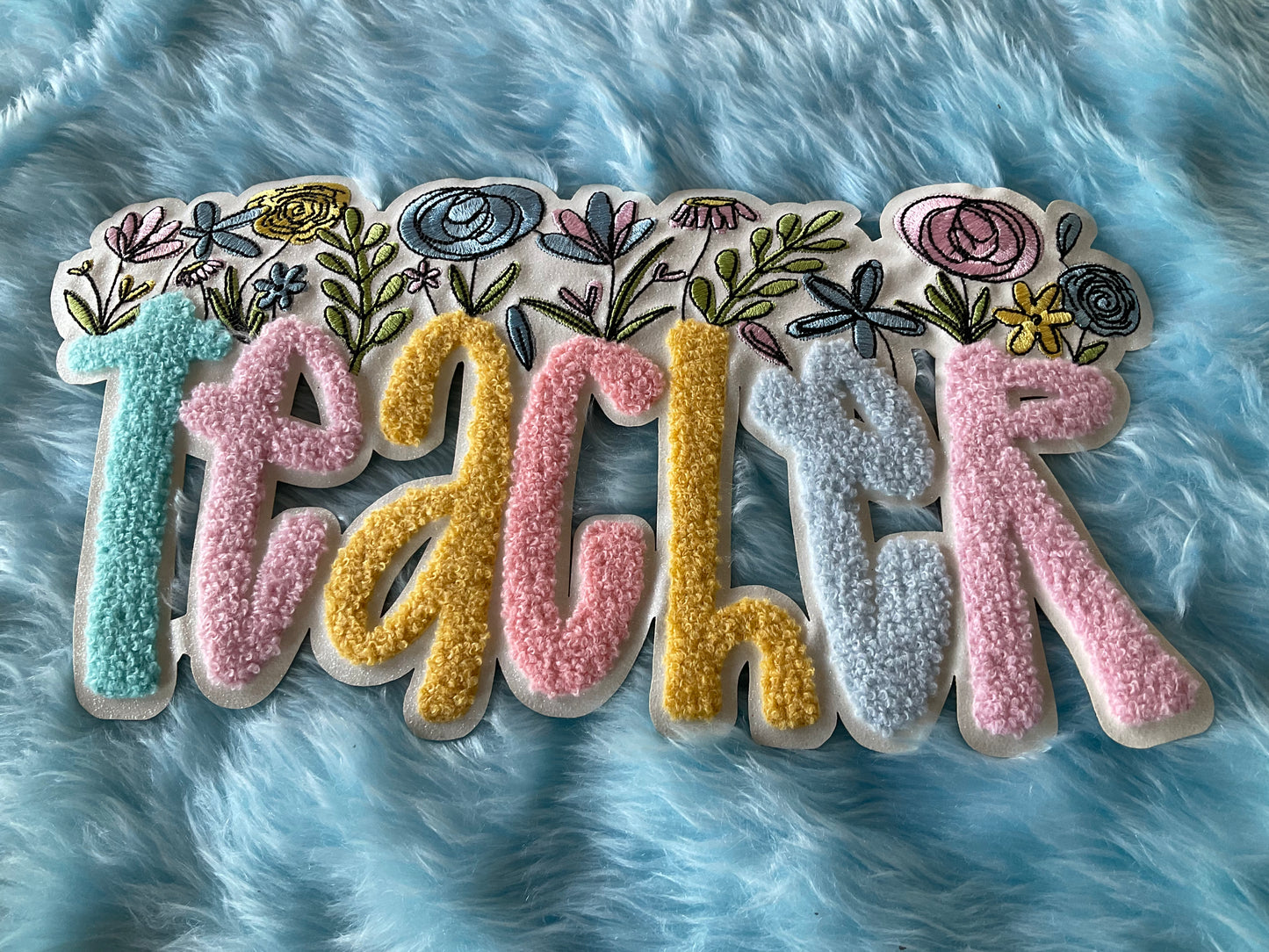 Teacher FLOWERS Chenille Patch