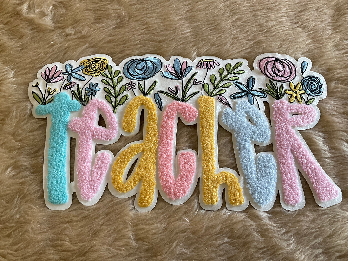 Teacher FLOWERS Chenille Patch