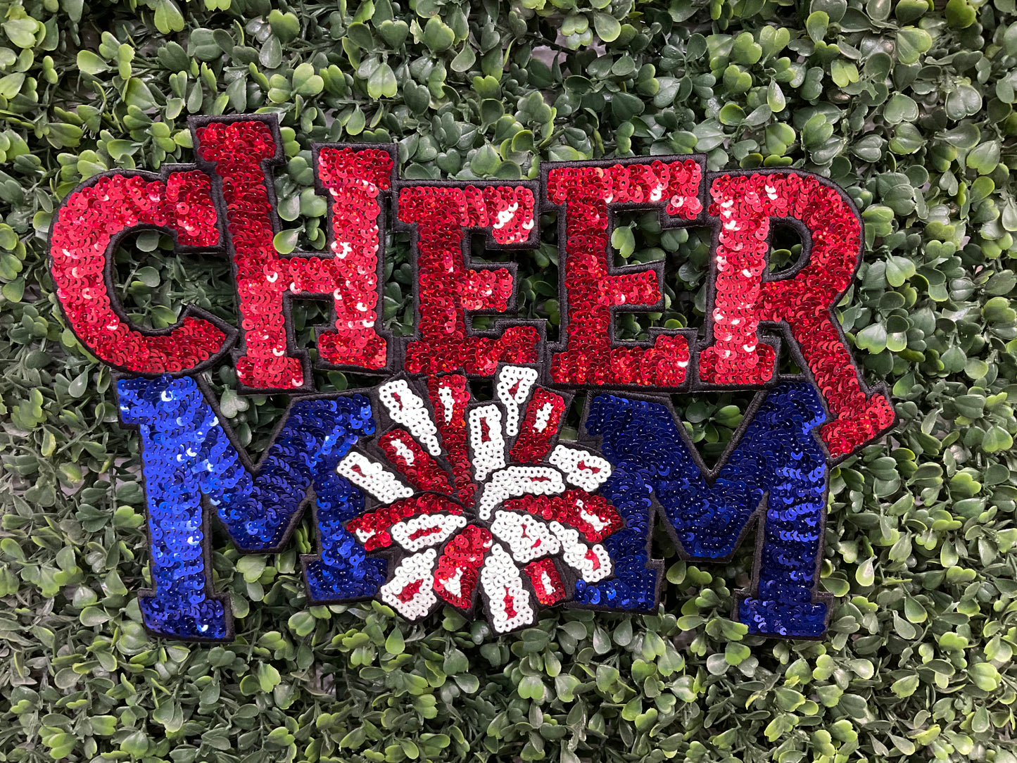 CHEER MOM Sequins Patch
