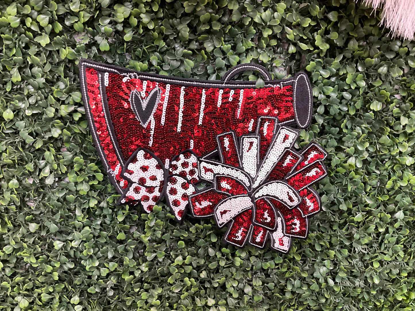 Cheer megaphone sequins patch