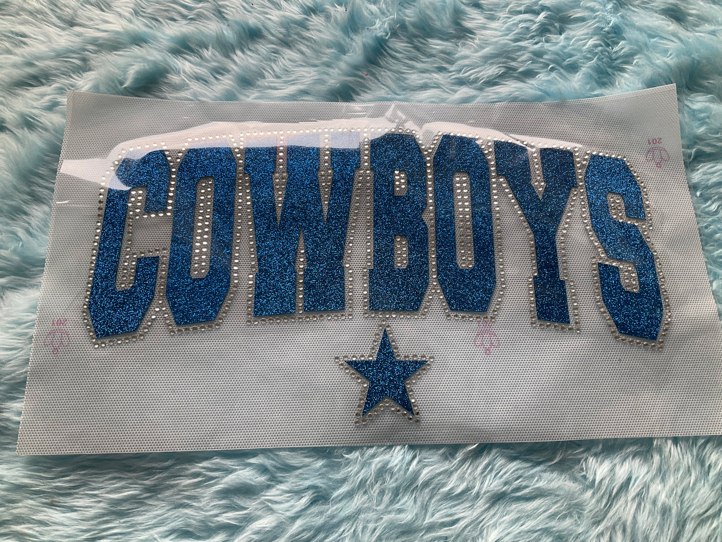 Blue Boys Glitter and Rhinestones Transfer