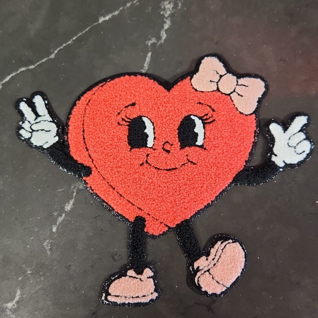 Heart chenille patch