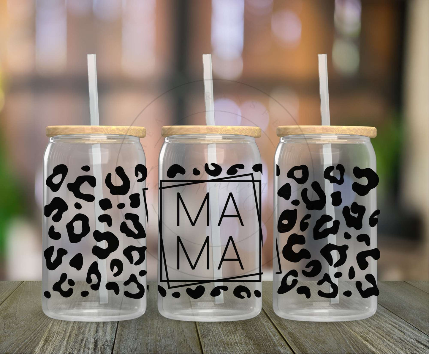 153 - Mama Cheetah UVDTF Glass Can Wrap