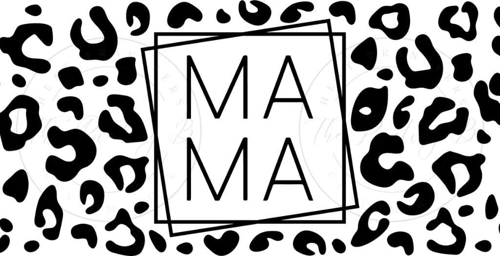 153 - Mama Cheetah UVDTF Glass Can Wrap
