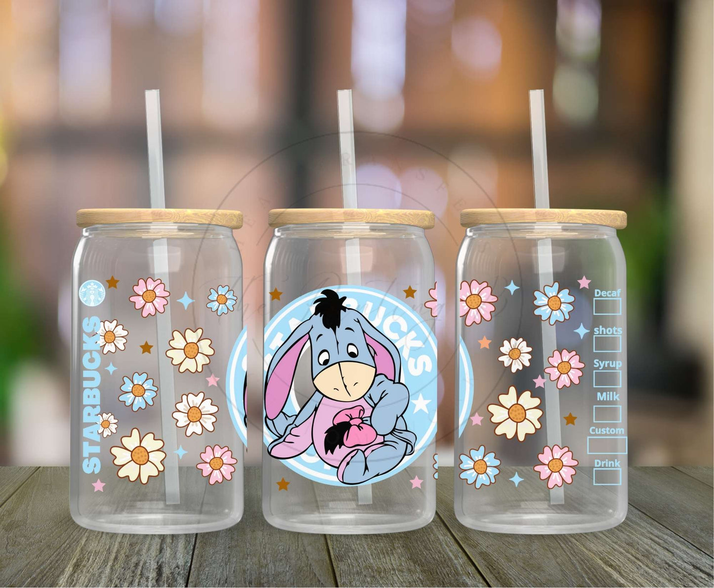 182 - Sad Grey Donkey UVDTF Glass Can Wrap