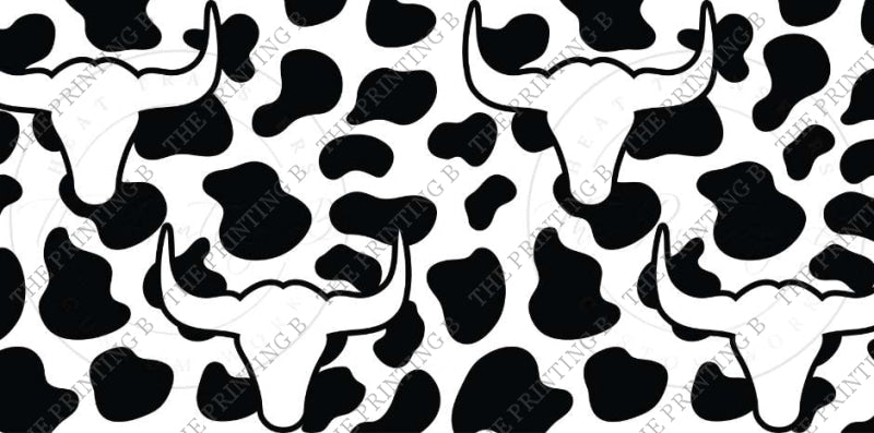 Cow Print And Skulls Uvdtf Glass Can Wrap - 63