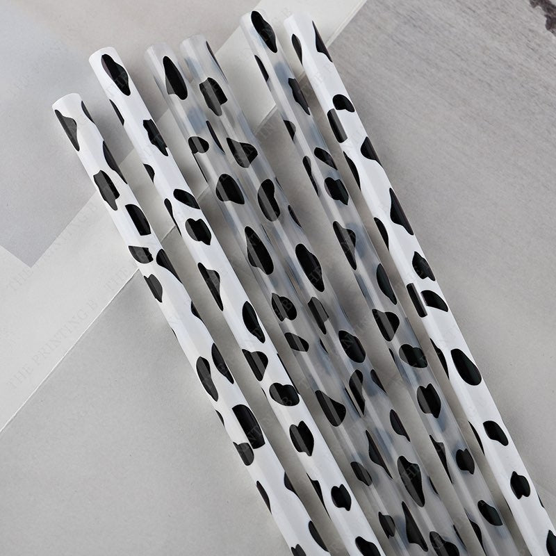 Cow Print Straw