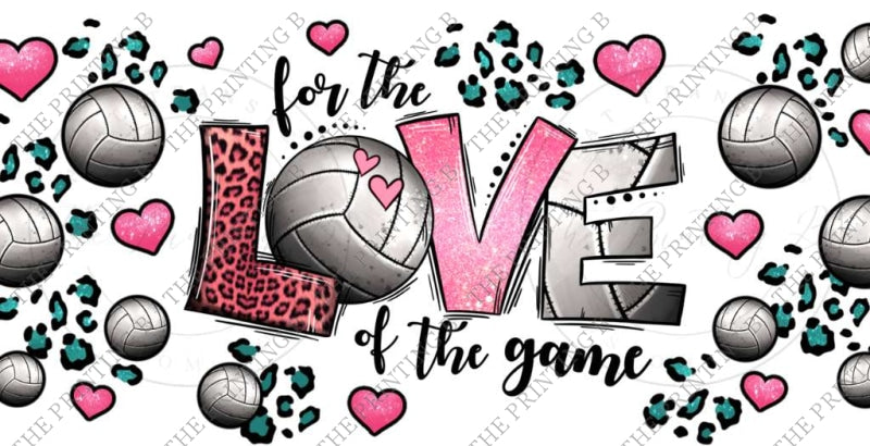 For The Love Of Game - Volleyball Uvdtf Glass Can Wrap