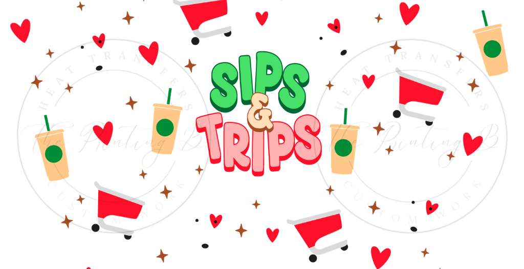 206 - Sips & Trips UVDTF 24oz Cold Cup Wrap