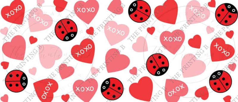 Ladybug Hearts Uvdtf Glass Can Wrap - 59