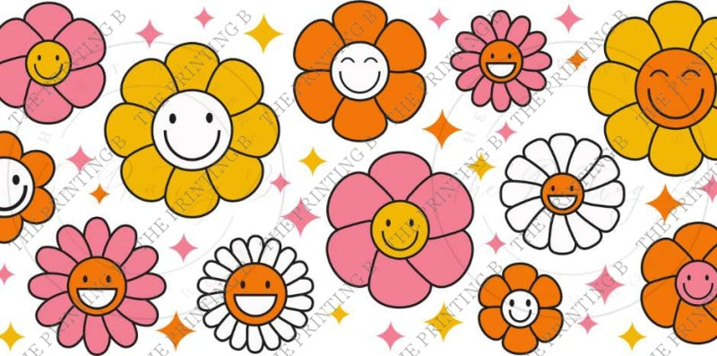 Retro Flowers Uvdtf Glass Can Wrap - 9