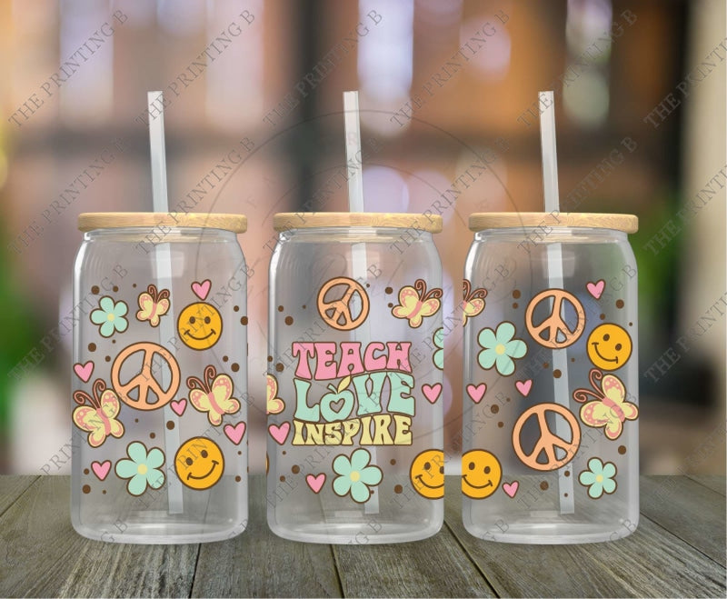 Teach Love Inspire Uvdtf Glass Can Wrap - 86