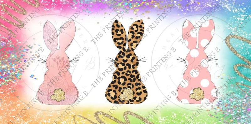 Triple Bunnies Uvdtf Glass Can Wrap - 65