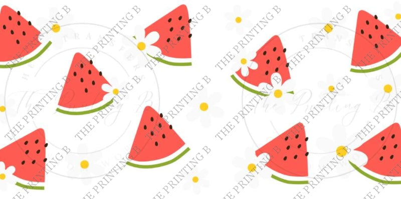 Watermelon And Flowers Uvdtf Glass Can Wrap - 74