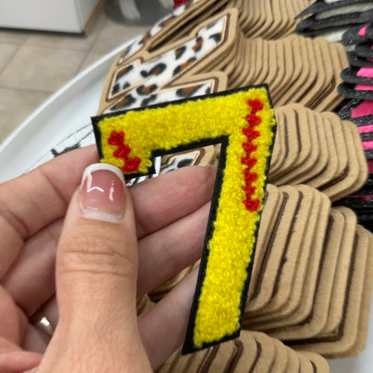 3 inch Softball chenille letters