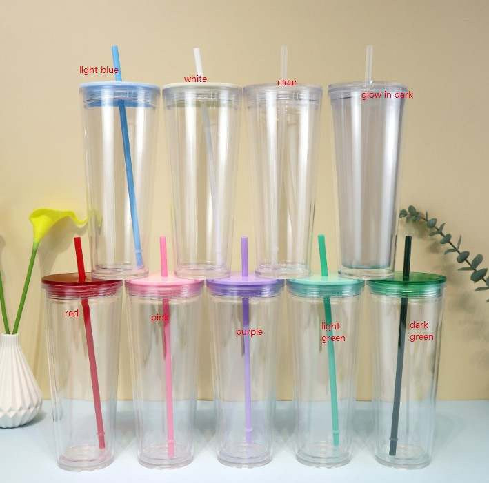 Double Walled -Pre-Drilled Clear Tumbler - 16oz