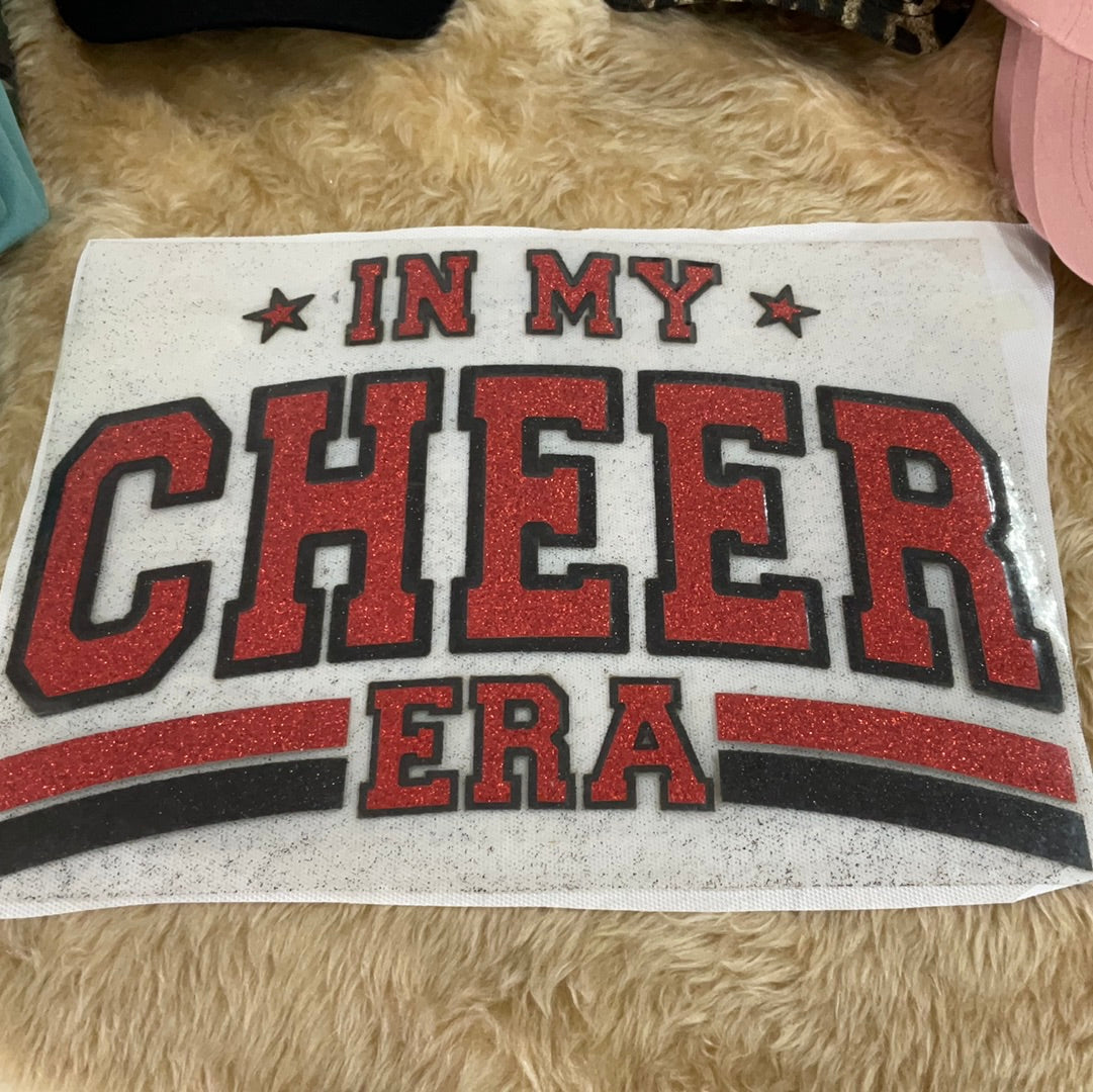 In my CHEER ERA Glitter transfer