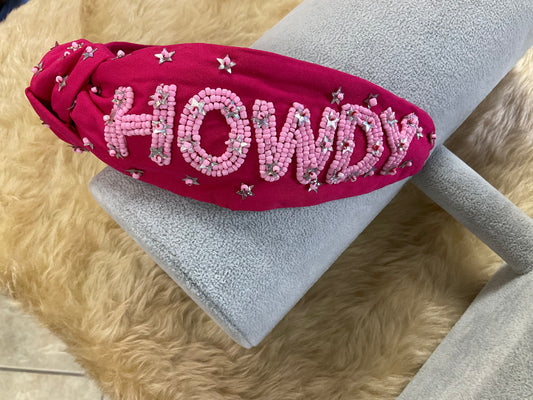 Pink howdy  Headband