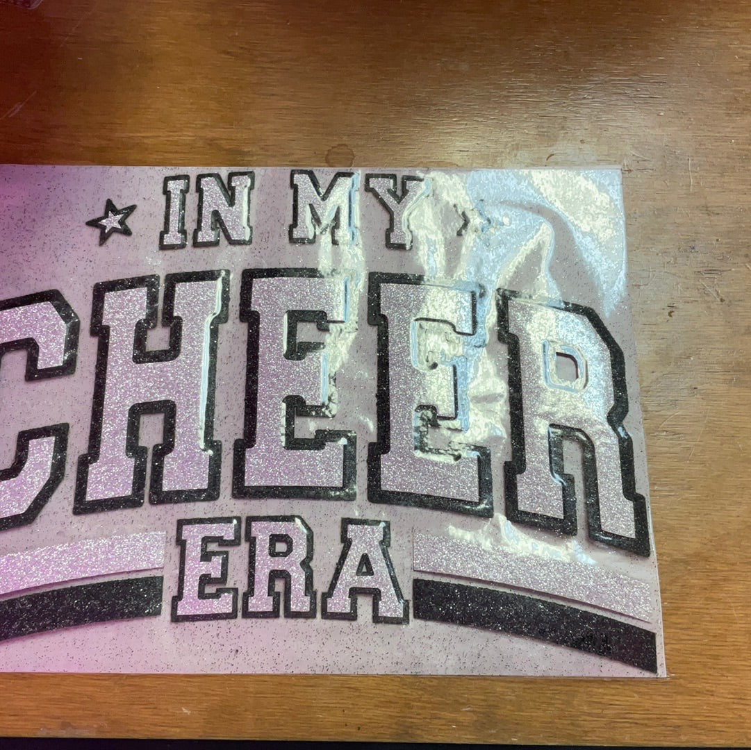 In my CHEER ERA Glitter transfer