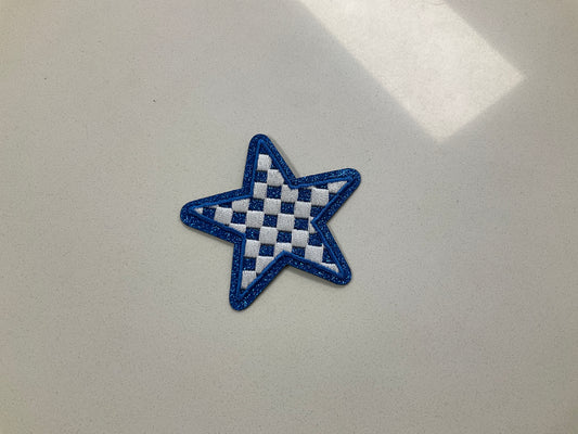 Checkered blue star