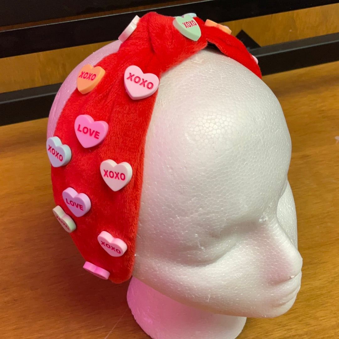 Headband red candy heart
