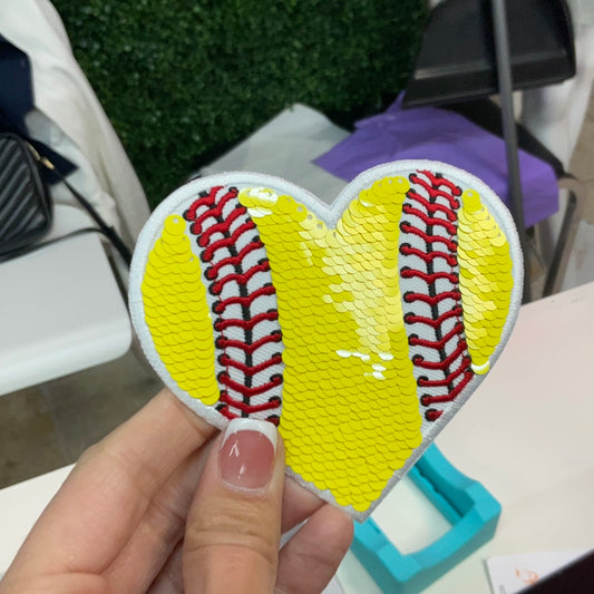 Softball heart SequinPatch