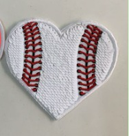 Baseball heart SequinPatch