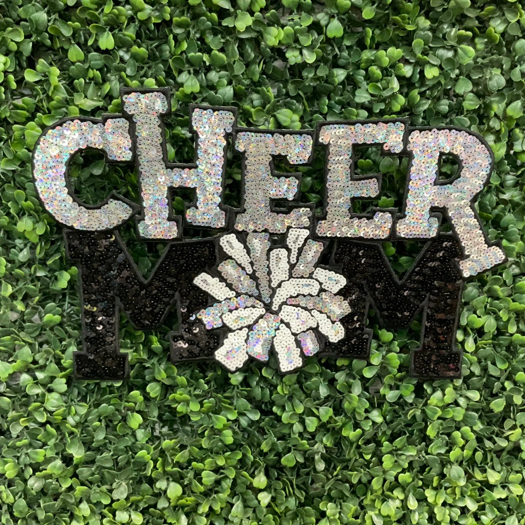 CHEER MOM Sequins Patch