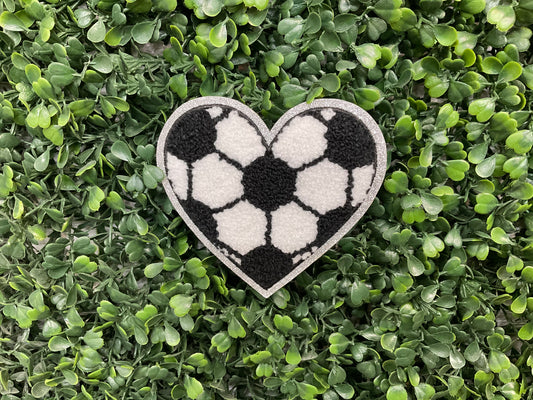 Soccer Heart CHENILLE Patch