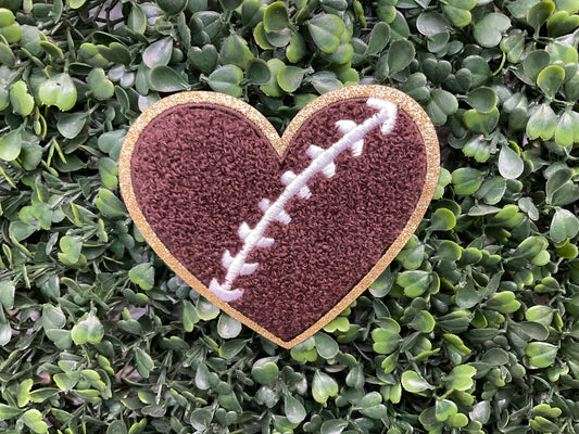 Football Heart CHENILLE Patch