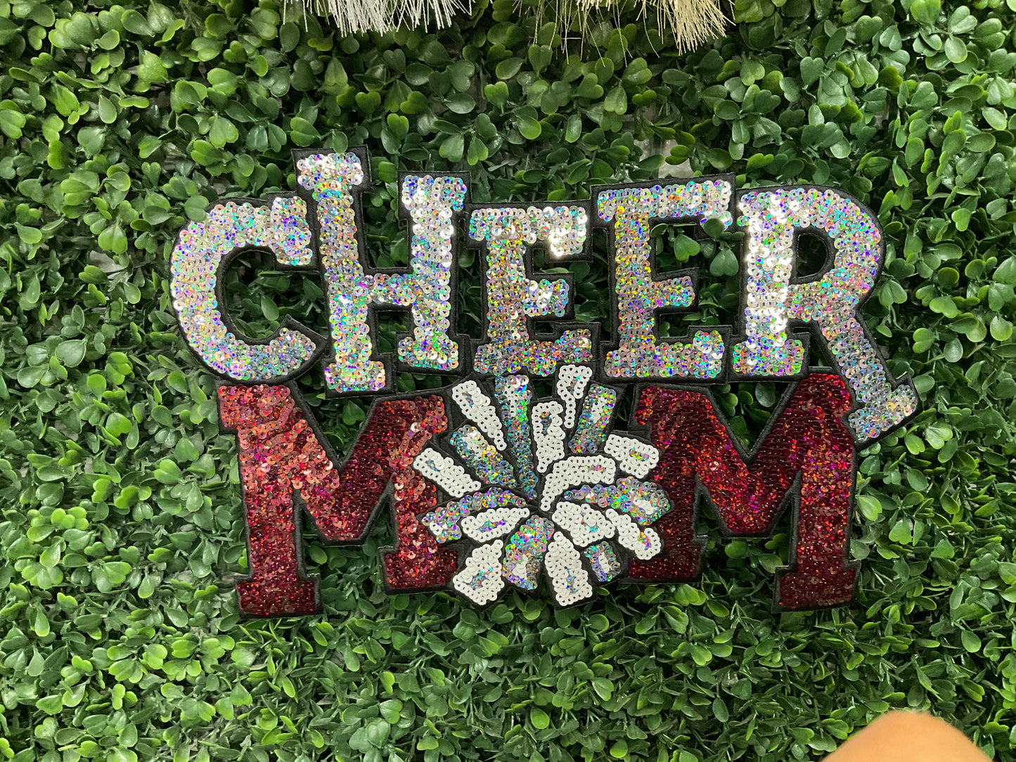 CHEER MOM Sequins Patch