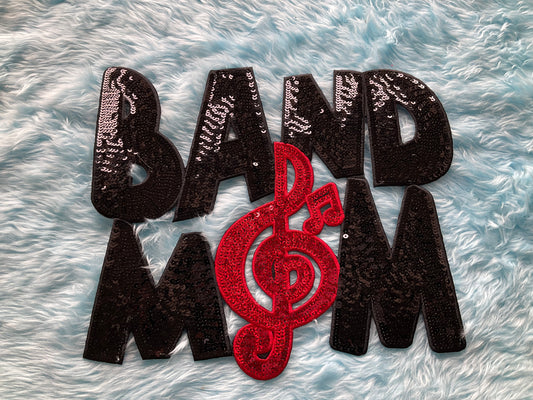 Band Mom sequins patch