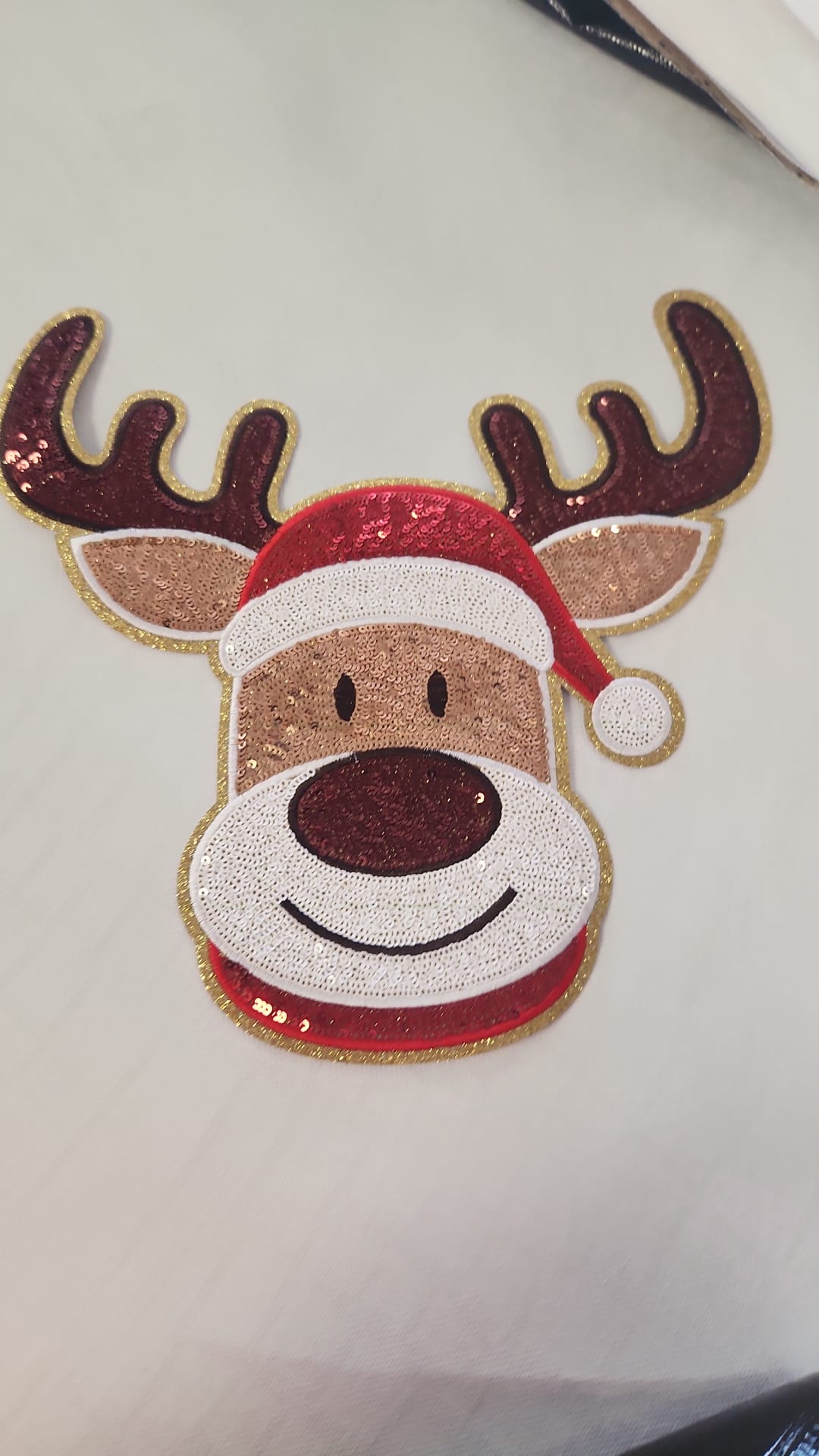 Reindeer sequins patch