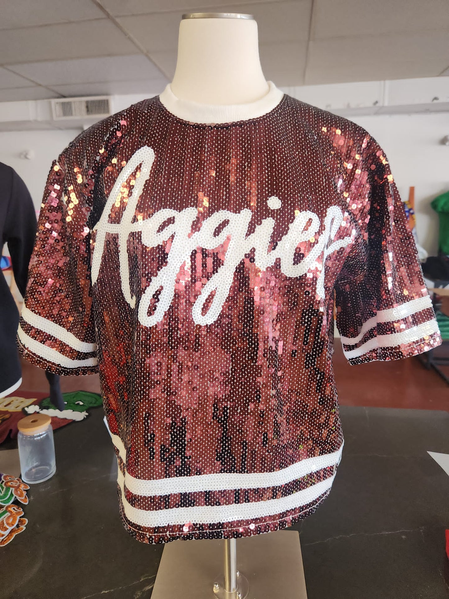 Aggies sequins top