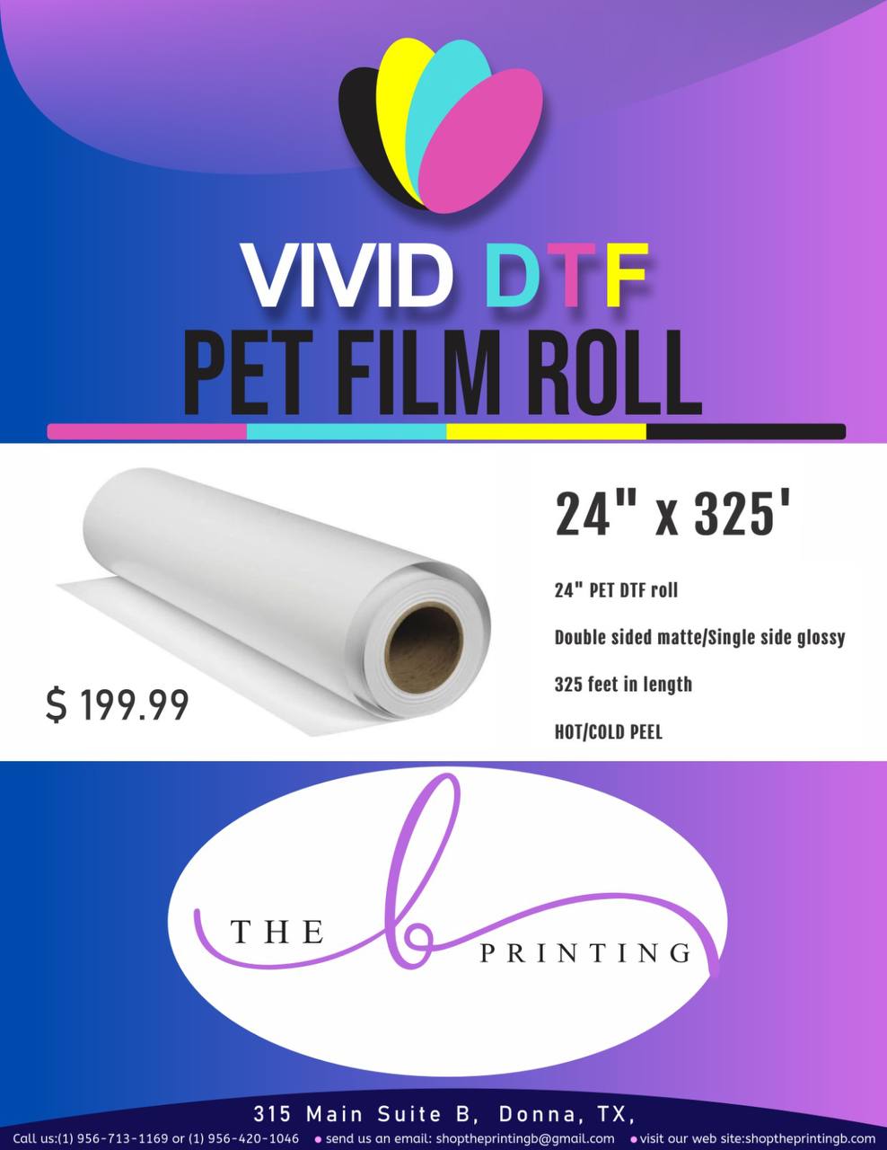 Vivid DTF Pet Film Roll