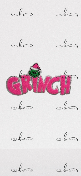 Hot Pink Grinch Face Patch