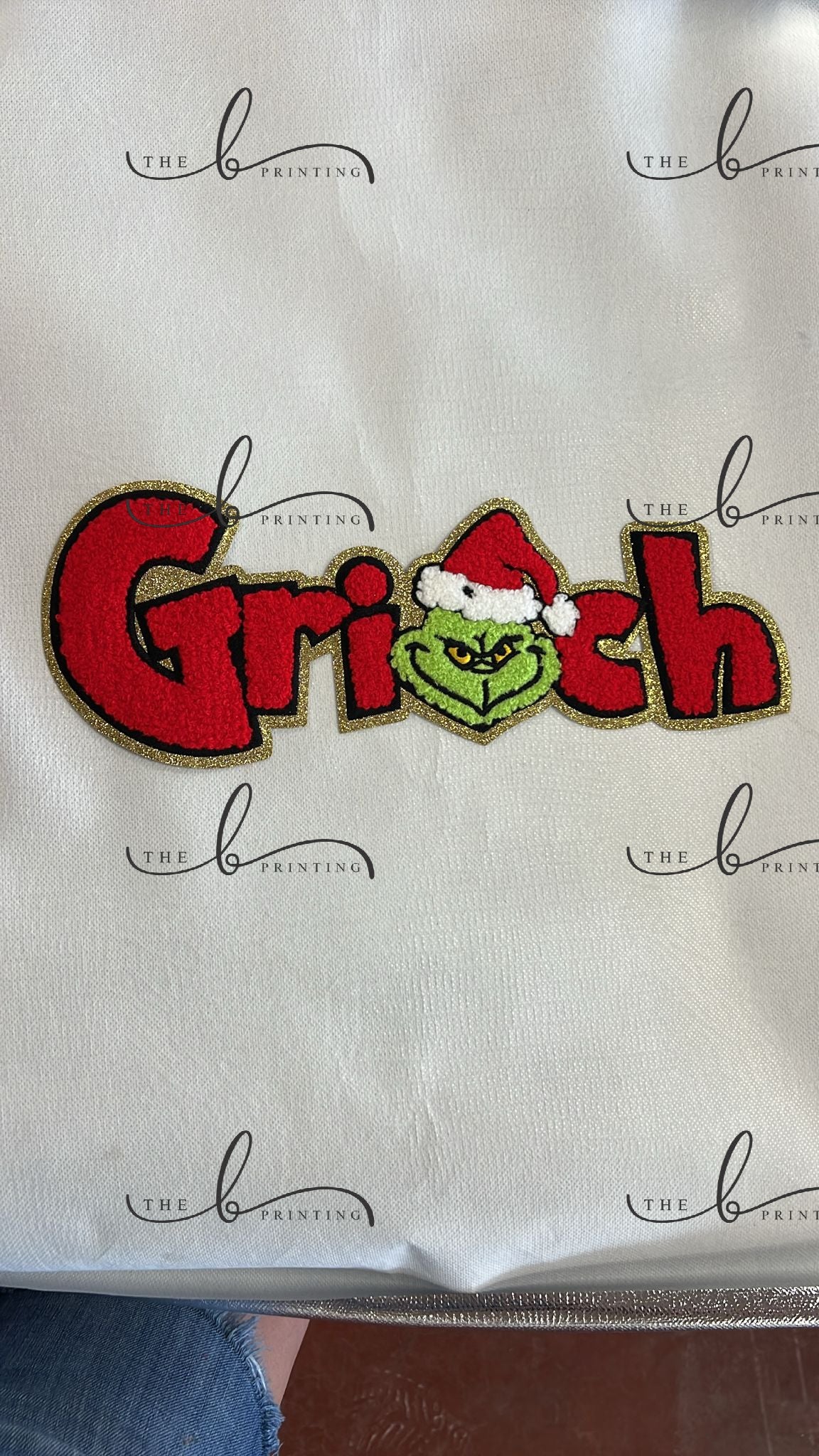 Red Grinch Face Patches