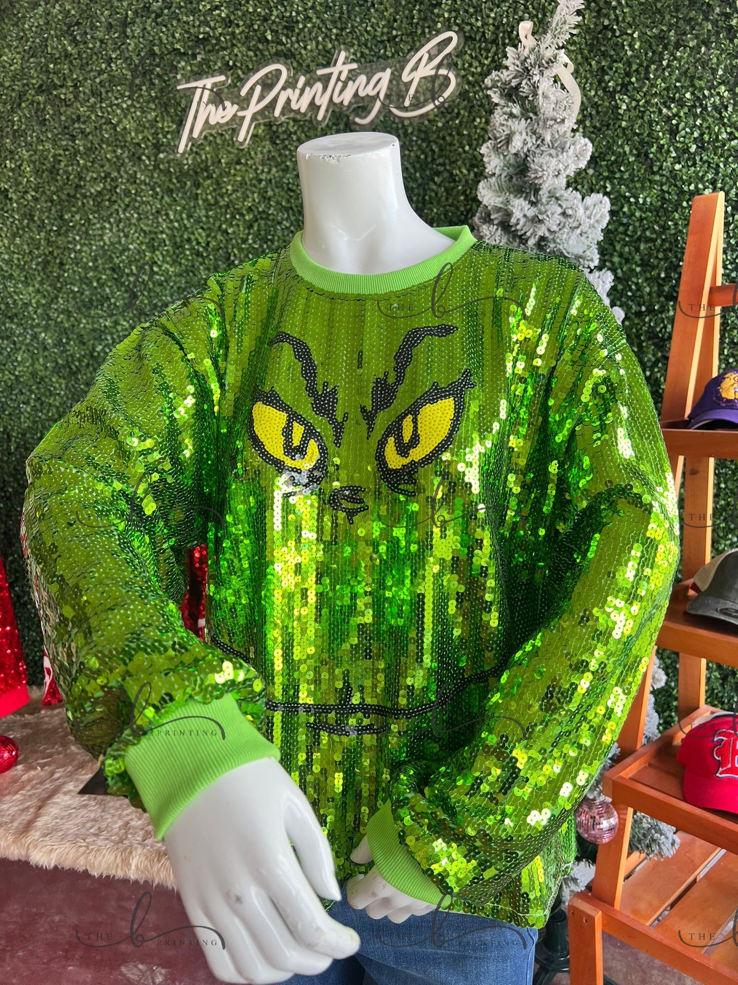 Grinch Sequins light sweater