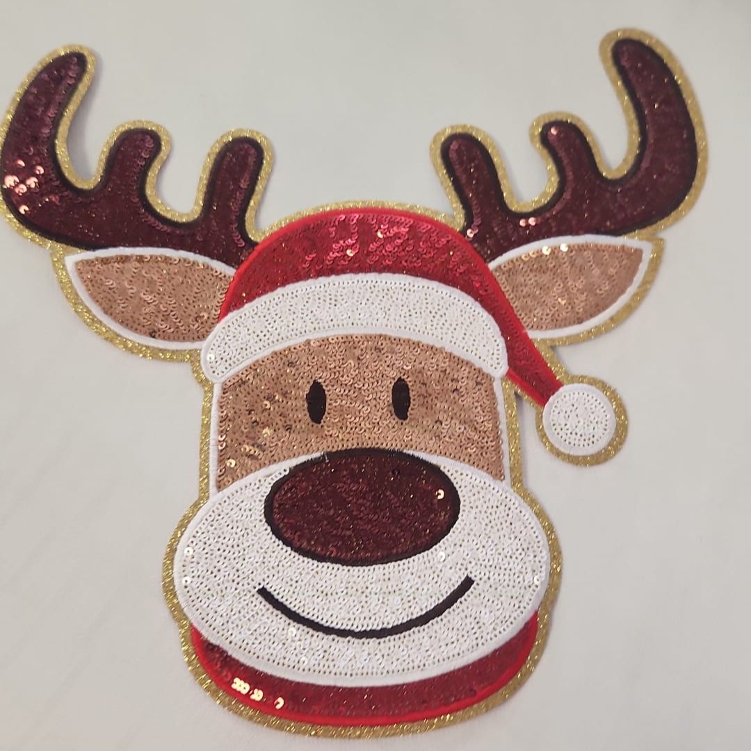 Reindeer sequins patch