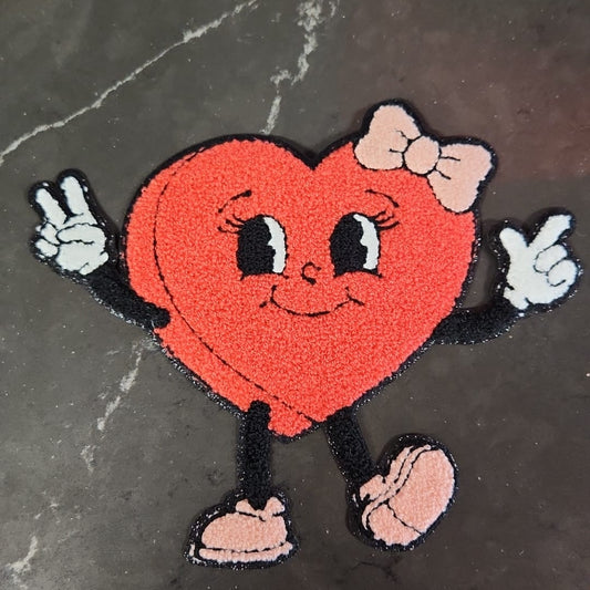 Heart chenille patch