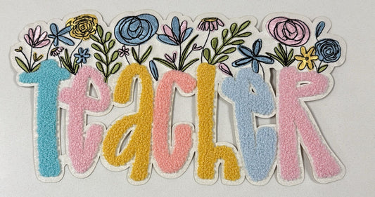 Teacher FLOWERS Chenille Patch