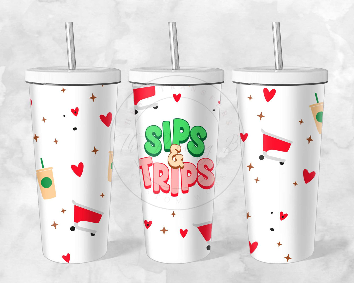 206 - Sips & Trips UVDTF 24oz Cold Cup Wrap
