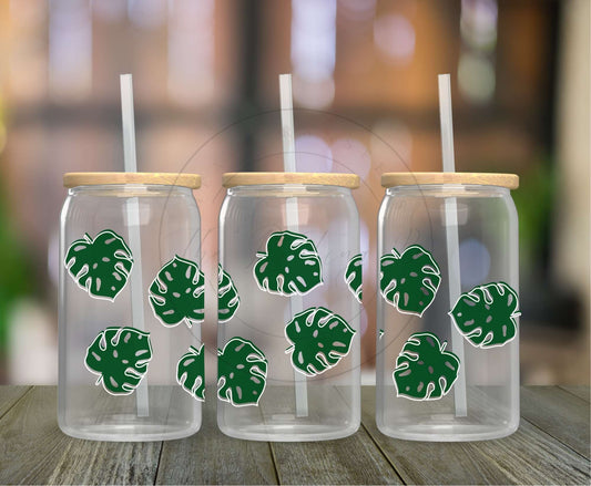 37 - Palm Leaves UVDTF Glass Can Wrap