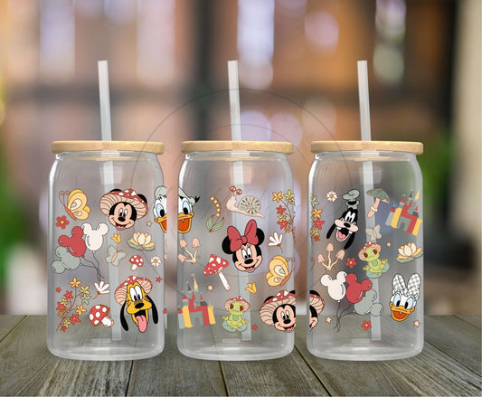 197 - Mouse and Friends UVDTF Glass Can Wrap